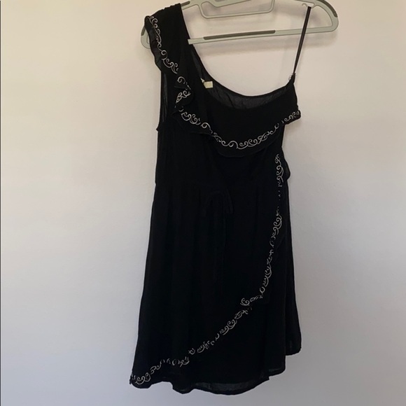 Ya LosAngeles One Shoulder Ruffles Embroidery M - Picture 1 of 8